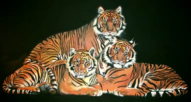 Gruppenbild mit Tiger